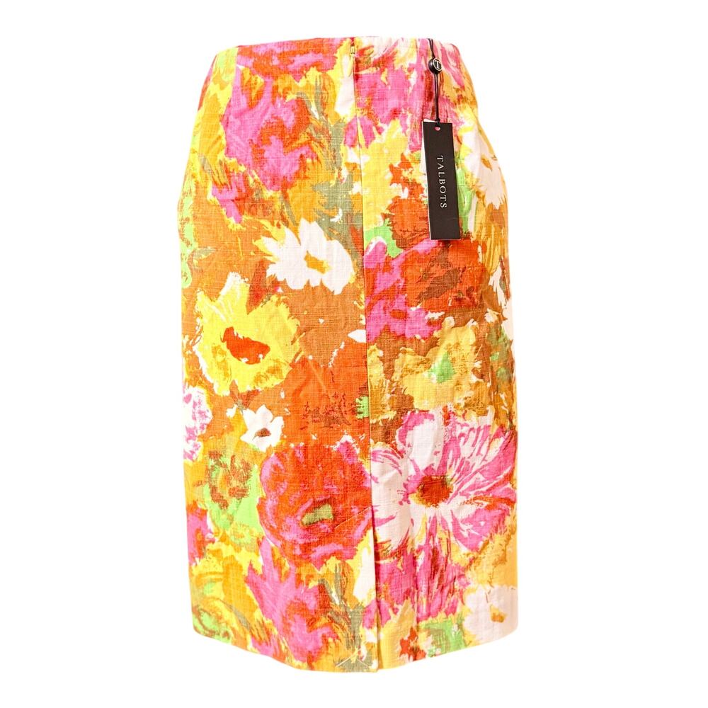 🌼 Talbots 12P Floral Cotton Pencil Skirt NWT